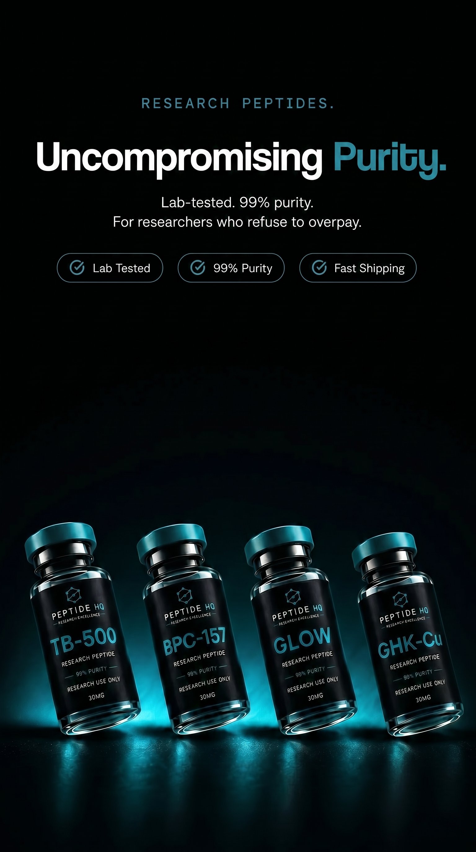Research Peptides. Uncompromising Purity. — research-grade peptide vials