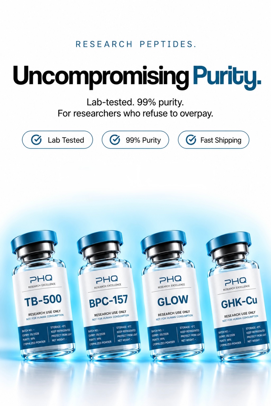 Research Peptides. Uncompromising Purity. — research-grade peptide vials